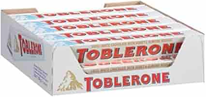 Toblerone White Chocolate Bar 3.52oz 20ct